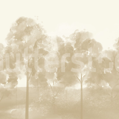 Dormitor cu fototapet bej Misty Grove