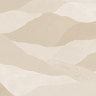 Dormitor decorat cu fototapet cu peisaj abstract în nuanțe calde