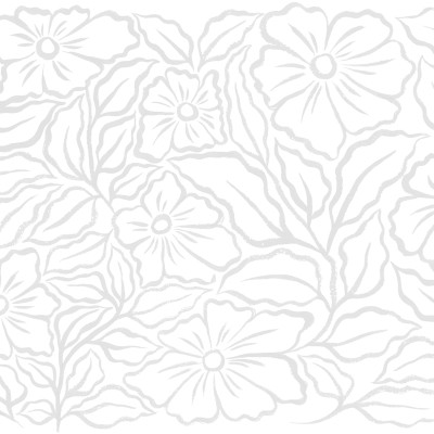 Fototapet floral cu design delicat pe fundal alb într-o bucătărie modernă