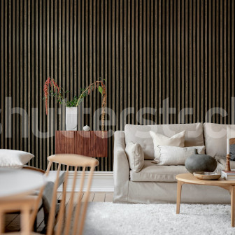 Fototapet cu design de lemn de stejar într-un living modern
