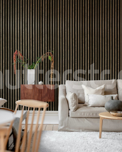 Fototapet cu design de lemn de stejar într-un living modern