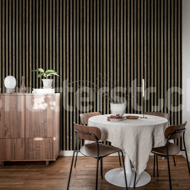 Fototapet cu design de lemn de stejar într-un living modern