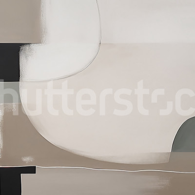 Fototapet abstract cu forme geometrice într-un living modern