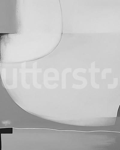 Tapet abstract gri cu forme geometrice în dormitor