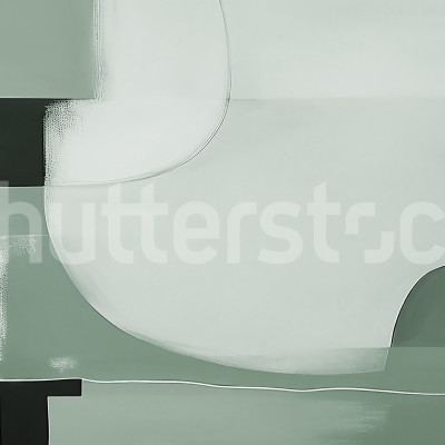 Fototapet cu forme abstracte în tonuri de verde