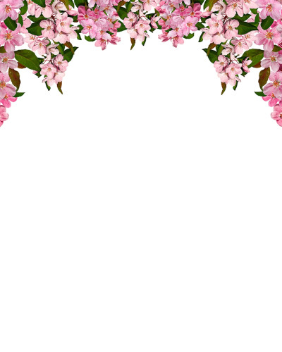 Fototapet floral roz cu ghirlande de flori