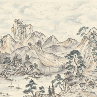 Timeless Pines, Beige, Rebel Walls