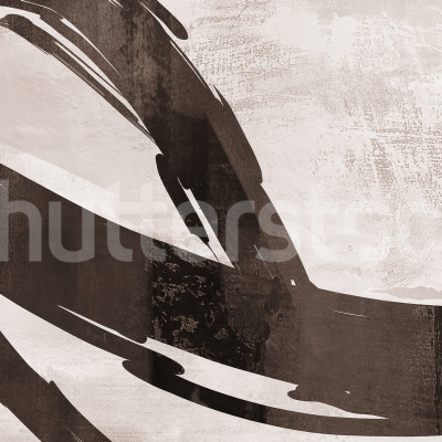 Fototapet bej cu model abstract în living modern
