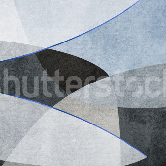 Tapet cu forme abstracte albastre și gri într-o cameră de copii modernă