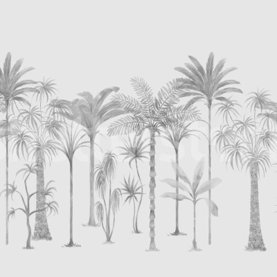 Playful Palms, Gray, Rebel Walls
