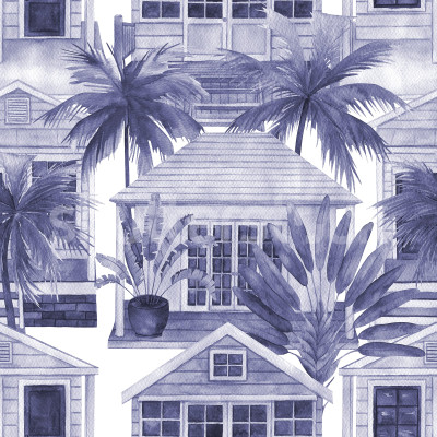 Palm Residence, Blue, Rebel Walls