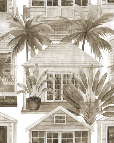 Tapet cu design tropical, ideal pentru living sau dormitor