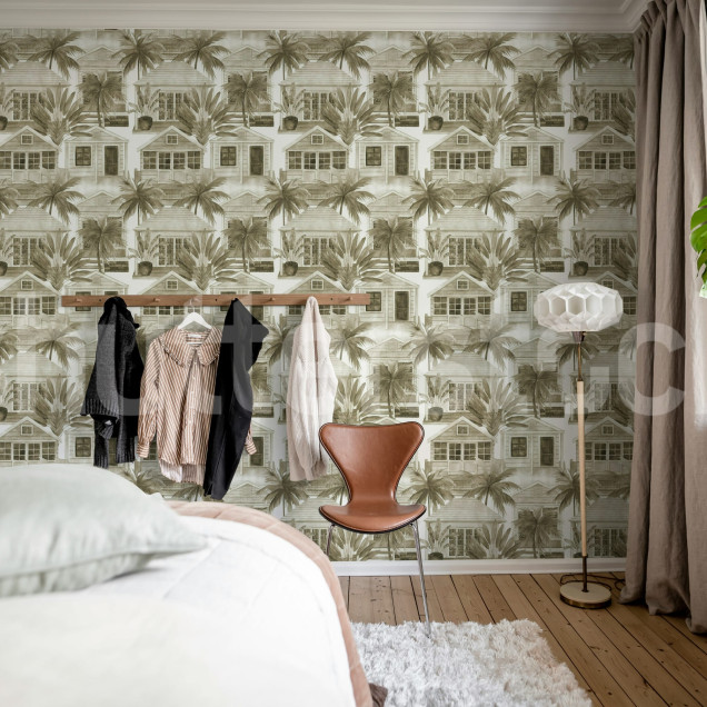 Tapet cu design tropical, ideal pentru living sau dormitor