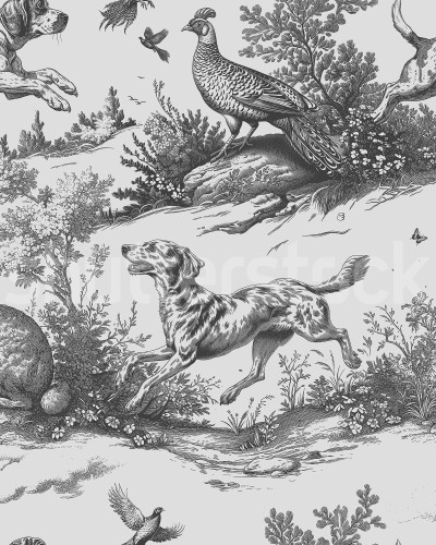 Tapet cu motive animale într-un dormitor elegant