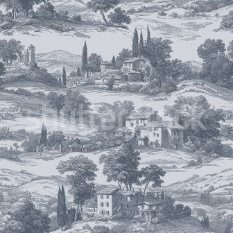 Countryside Toile, Oxford Blue, Rebel Walls
