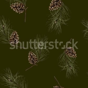 Tapet cu conuri de pin pe fond verde închis într-un living modern