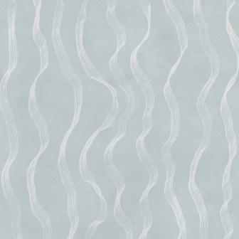 Dormitor amenajat cu tapet albastru deschis cu model delicat