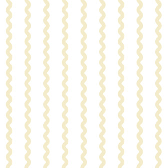 Dormitor cu tapet cu dungi ondulate crem și decor relaxant