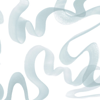 Fototapet cu valuri albastre într-un dormitor modern