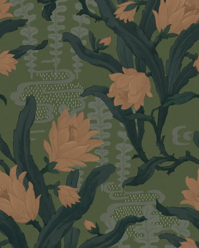 Flower in Pond, Green, Rebel Walls