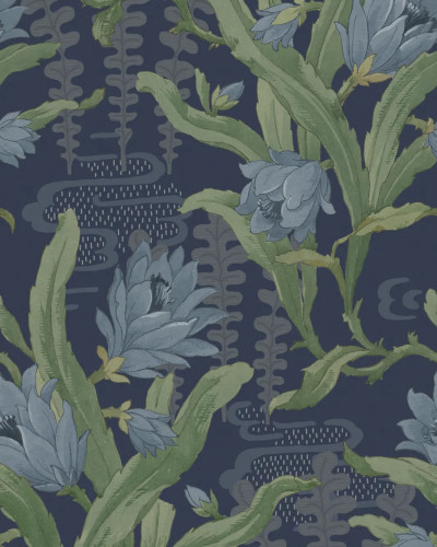 Flower in Pond, Blue, Rebel Walls
