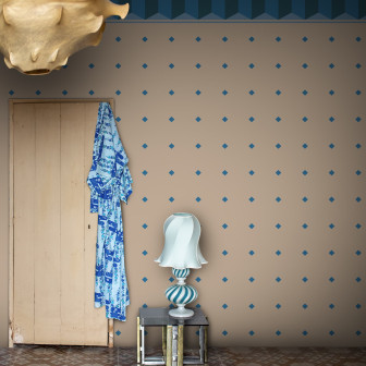 Tapet elegant cu romburi albastre