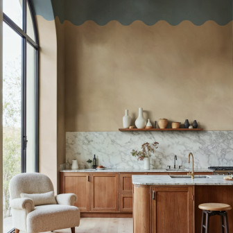 Tapet decorativ cu model valuri albastre