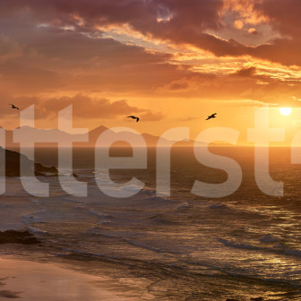 Fototapet cu apus de soare la mare