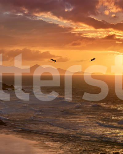 Fototapet cu apus de soare la mare