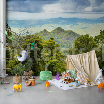 Fototapet cu peisaj montan verde