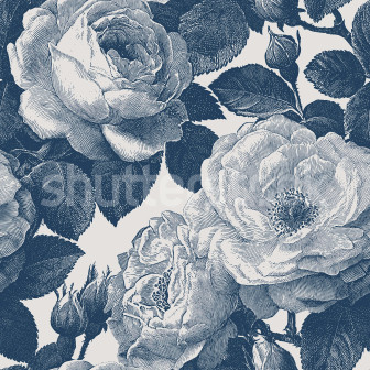 Bold Roses, Blue, Rebel Walls