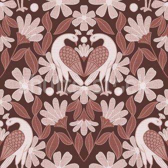 Dreamy Birds, Burgundy, Rebel Walls