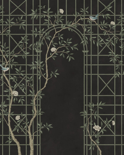Chinoiserie Trellis, Dark, Rebel Walls