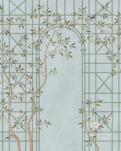 Chinoiserie Trellis, Light Blue, Rebel Walls