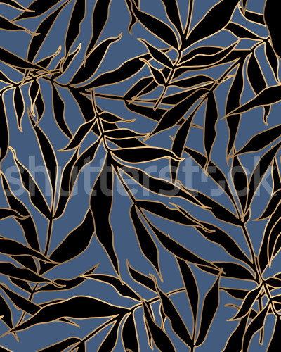 Bold Leaves, Blue, Rebel Walls
