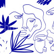 Linear Faces, Blue, Rebel Walls