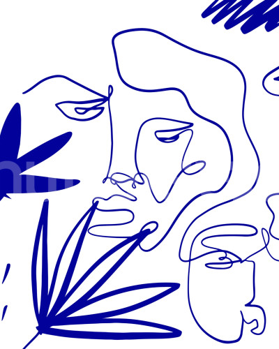 Linear Faces, Blue, Rebel Walls