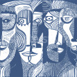 Artistic Faces, Blue, Rebel Walls