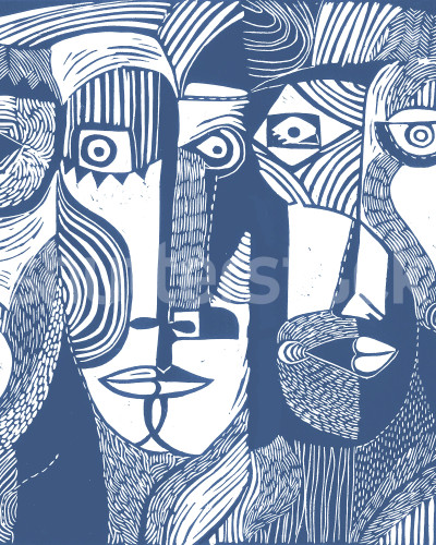 Artistic Faces, Blue, Rebel Walls