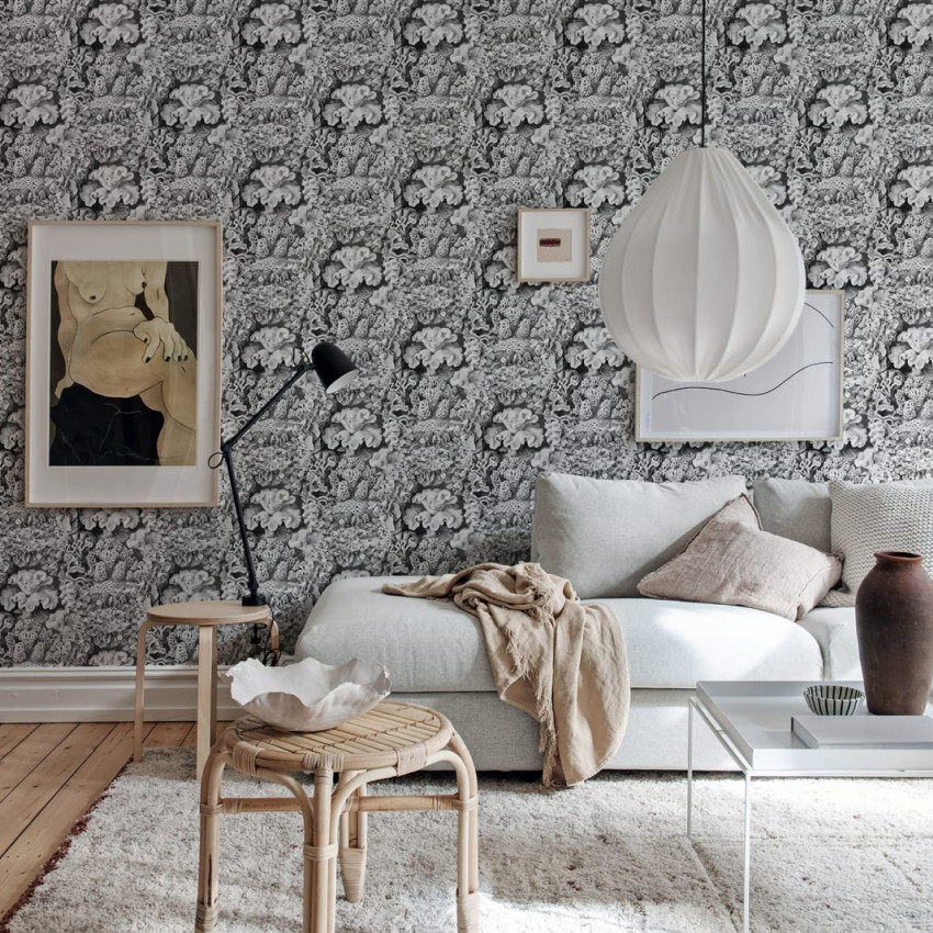 Tapet floral Aquila Rust cu un design unic, ce aminteste de un recif coralier.
