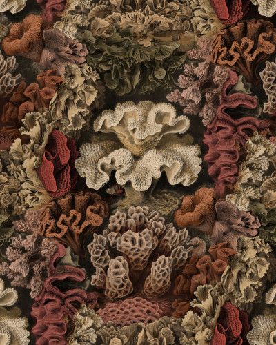 Tapet floral Aquila Rust cu un design unic, ce aminteste de un recif coralier.