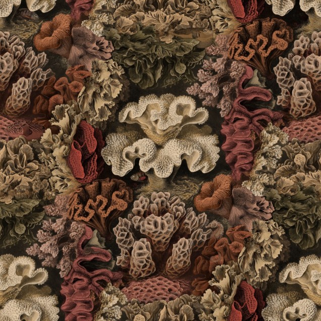 Tapet floral Aquila Rust cu un design unic, ce aminteste de un recif coralier.