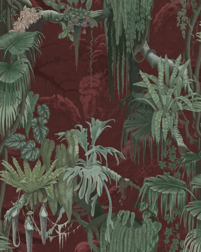 Tapet Madagascar Rust cu design exotic, bogat în detalii botanice.