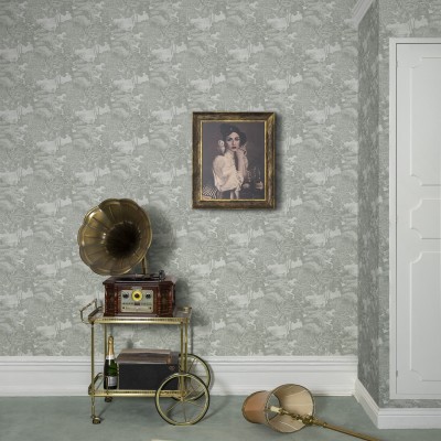 Tapet Saint Sebastian, Pistachio cu design de copaci într-o nuanță de verde deschis