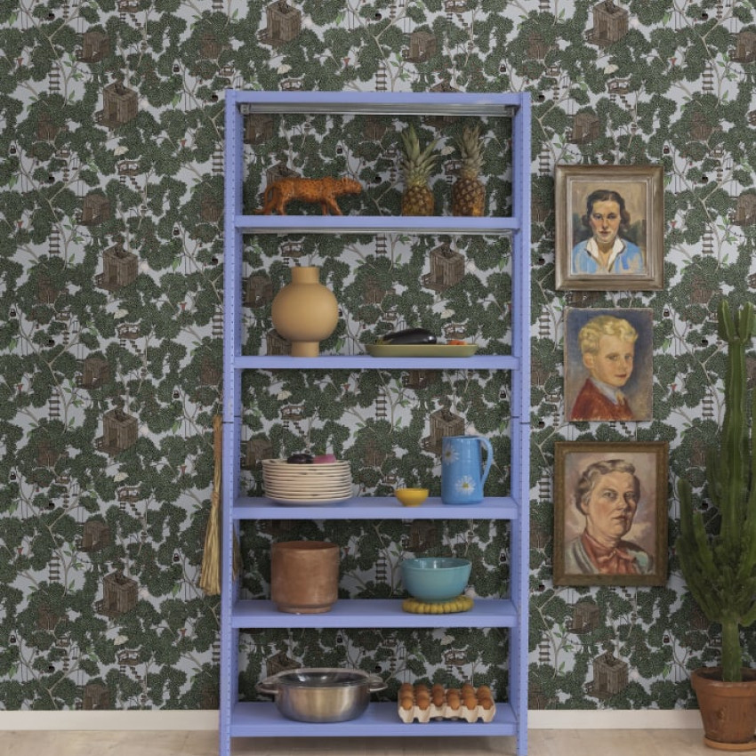 Tapet pentru copii cu casă în copac, design unic și captivant