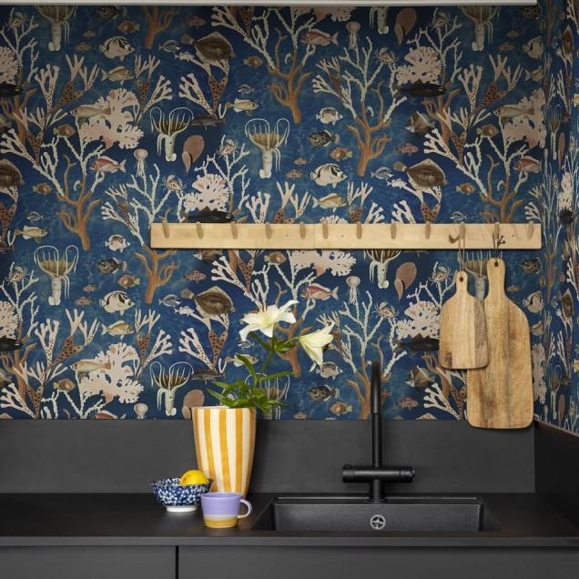 Tapet pentru copii cu un design marin vibrant