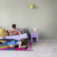 Tapet pentru copii, Bunny Field, Mint, Rebel Walls
