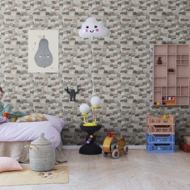 Tapet camera copilului cu design Dream Town Sand