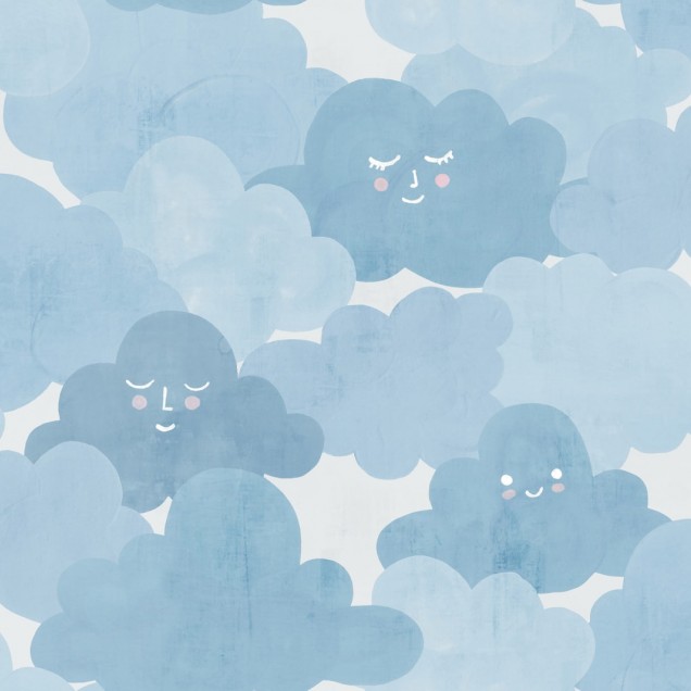 Tapet pentru copii cu norișori Happy Clouds