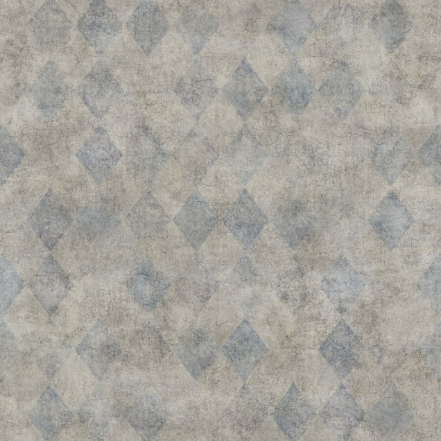 Tapet cu un model geometric delicat, în tonuri de gri cald cu accente de alb, aplicat pe un perete din dormitor.